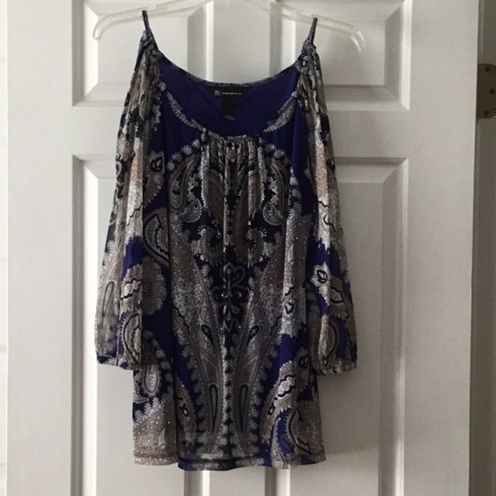 INC 3/4 sleeve Cold Shoulder Top